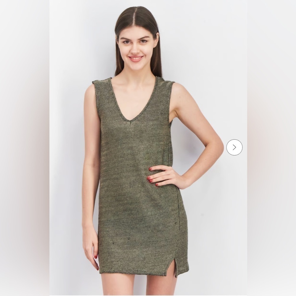 French Connection Metallic Gold Mini Dress in Size 10 - Picture 2 of 9